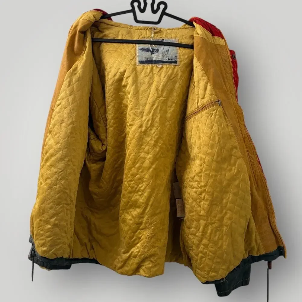 90s Vintage Julian Adventures Leather Goggle Hood Jacket Large Steampunk Aviator